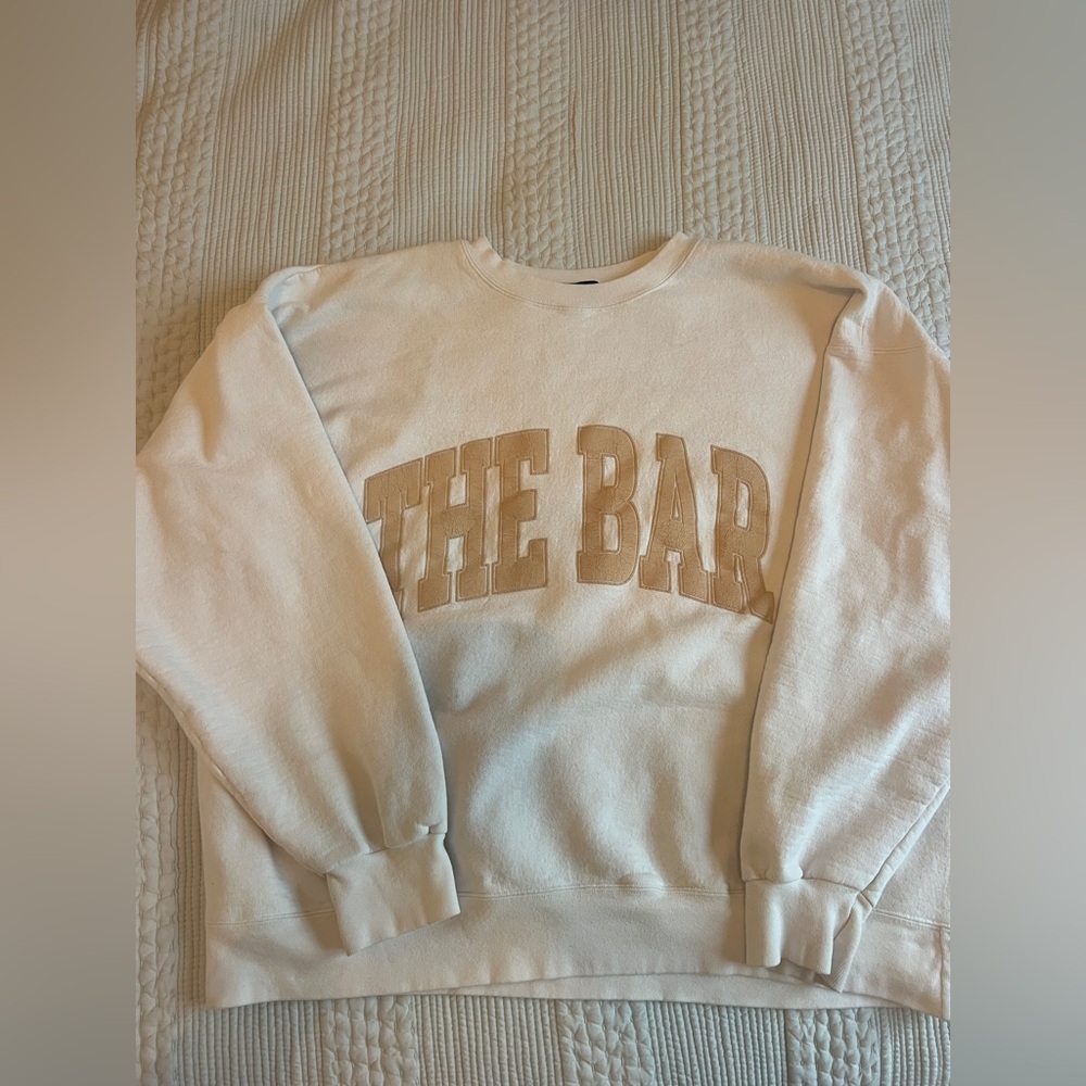 White/Tan THE BAR sweatshirt
